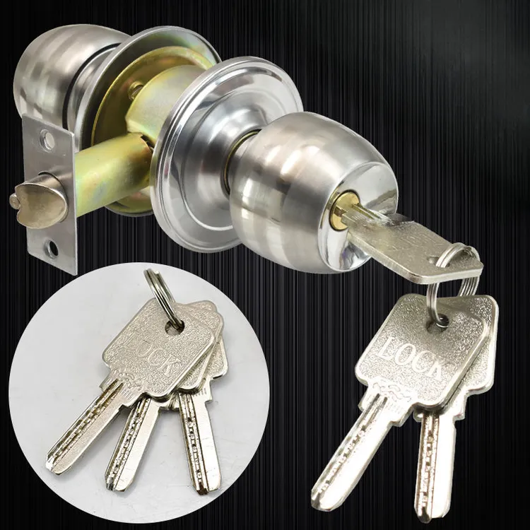 不锈钢家用锁芯卧室球形家用球形锁门锁家用通用型卫生间门锁通用