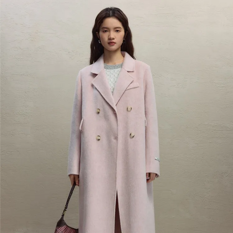 自巧小个子女装穿搭正肩全羊毛双面呢大衣毛呢西装外套 23ZQ94080
