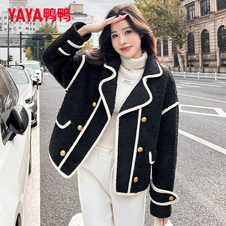 YAYA/鸭鸭小香风时尚两件套羽绒服女2024年冬新款百搭休闲外套潮