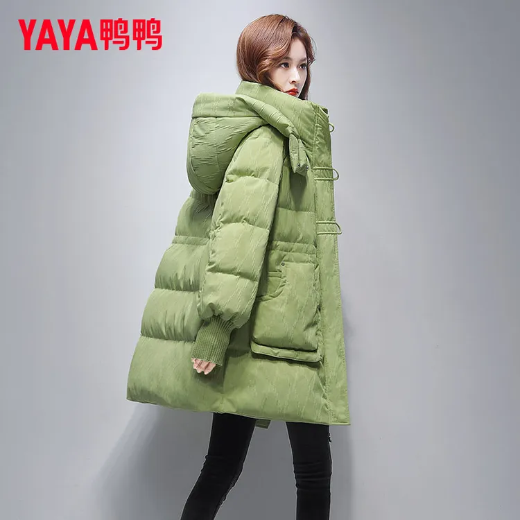 YAYA/鸭鸭官方正品羽绒服女中长款冬季新款时尚韩版减龄保暖新年