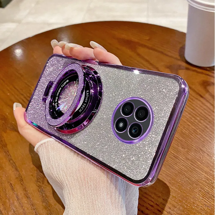 闪粉磁吸支架荣耀x20手机壳NTN-TN20创意简约女新款网红直边软壳