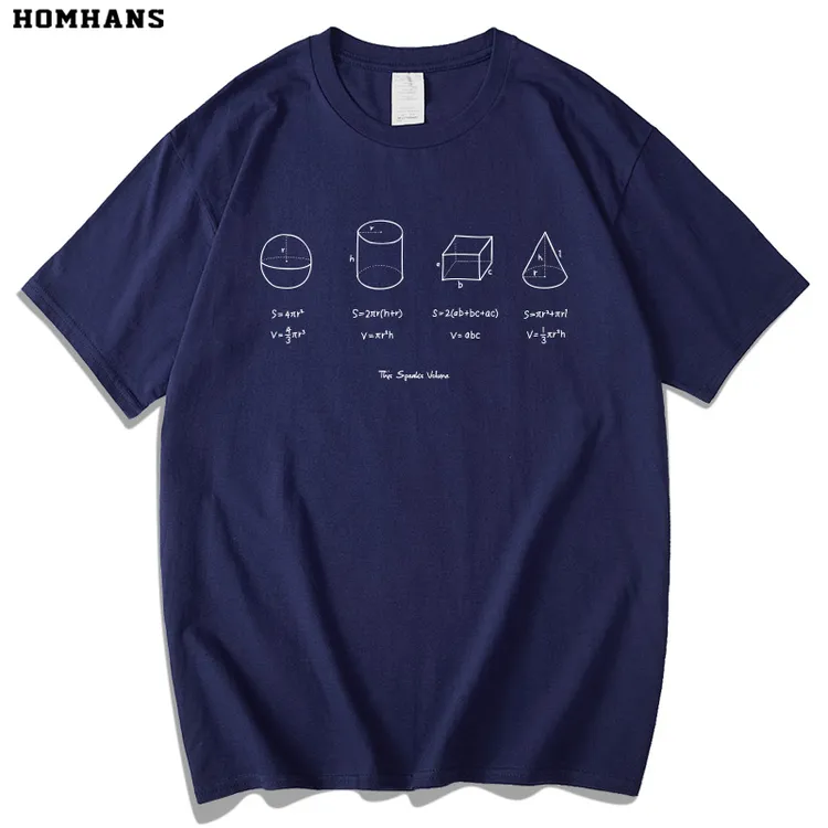几何公式印花短袖初中高中基础体积面积趣味理工课男纯棉夏季t恤