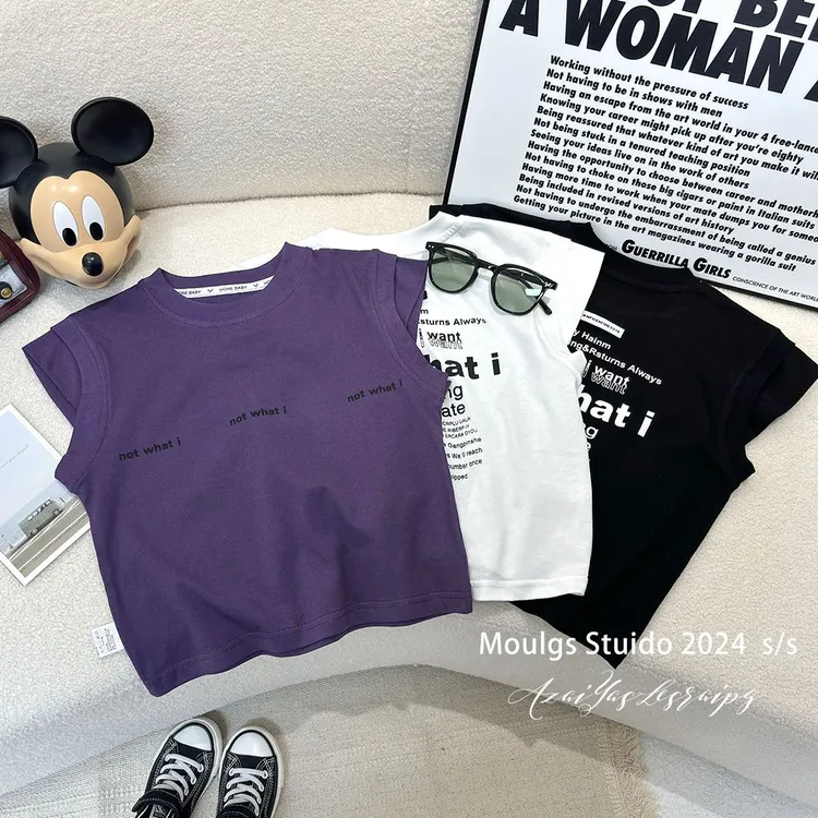 儿童纯棉飞袖T恤短袖夏季半袖童装上衣体恤衫韩版