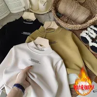 清货400克重冬季新款儿童加绒打底T恤德绒保暖中高领韩中大童