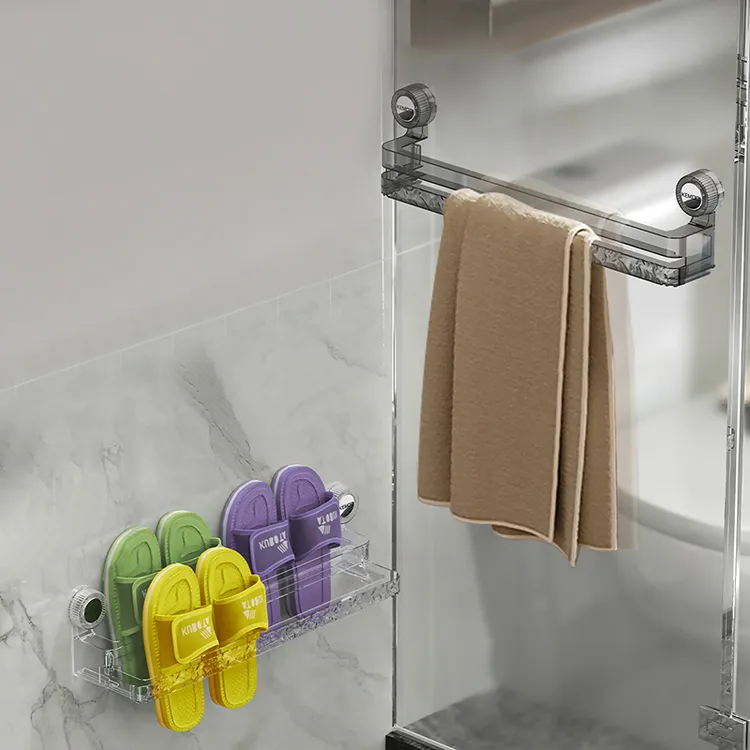 【佳立方】水波纹双层吸盘拖鞋架免打孔壁挂卫生间厕所鞋子收纳架