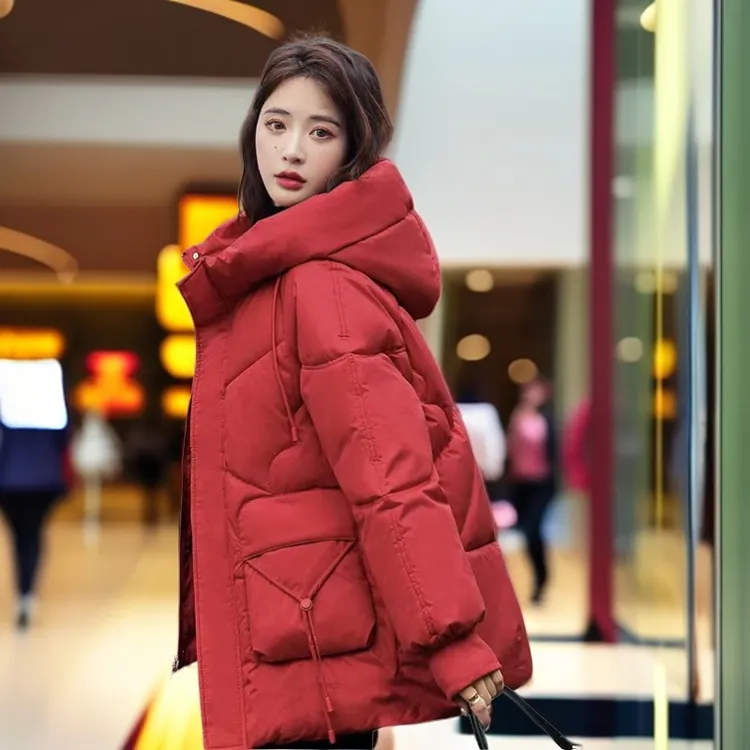 新款小个子棉服女洋气时尚连帽棉衣加厚保暖棉袄韩版冬季休闲外套