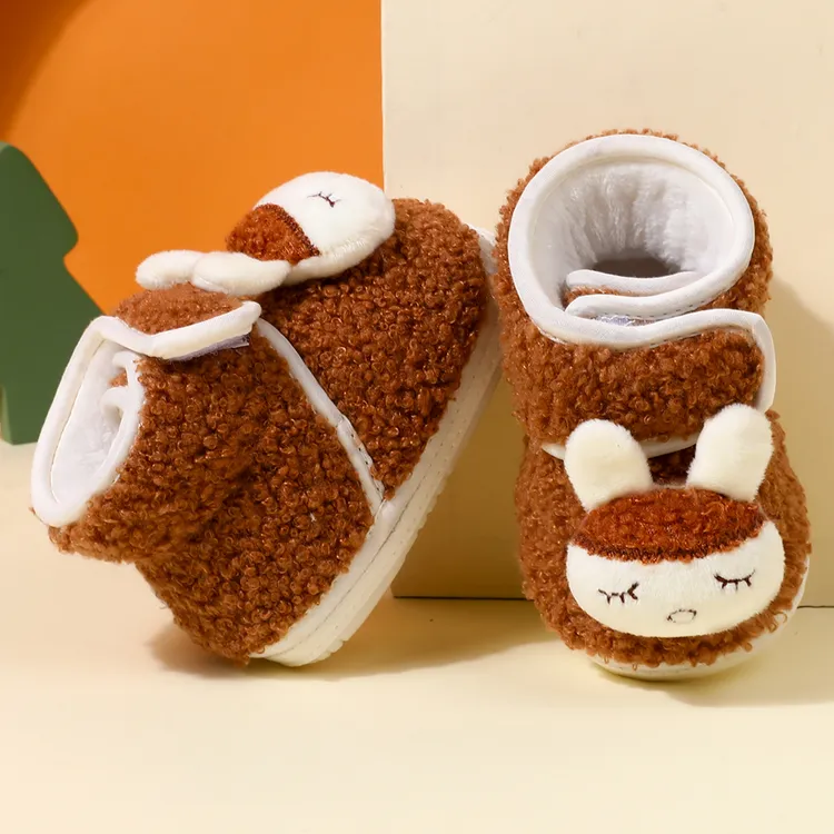 婴儿棉鞋软底防滑加绒学步鞋冬双魔术贴0-1岁宝宝不掉0-6-15月