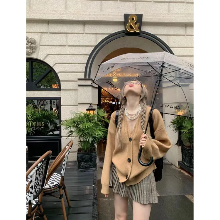 【格纹艺术家】复古百褶半身裙学院风春秋新款高腰显瘦a字百搭短裙