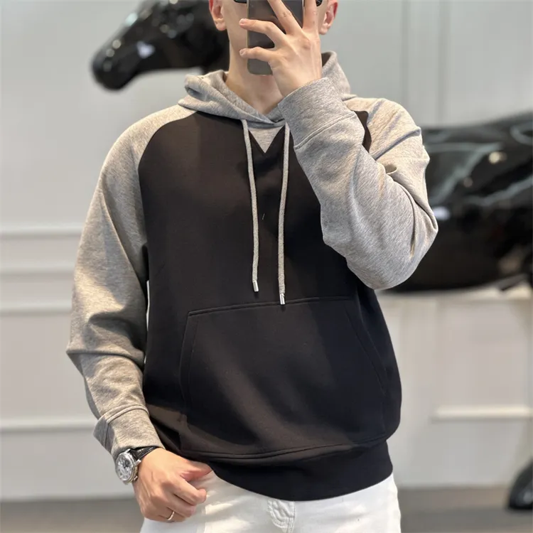  <古帝特尼>秋冬新款拼色连帽男士莫代尔潮流外套休闲卫衣Z-8077