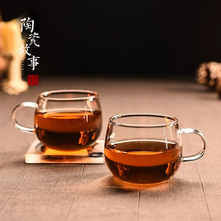 加厚耐热透明玻璃小茶杯单只家用品茗杯6只功夫茶主人杯