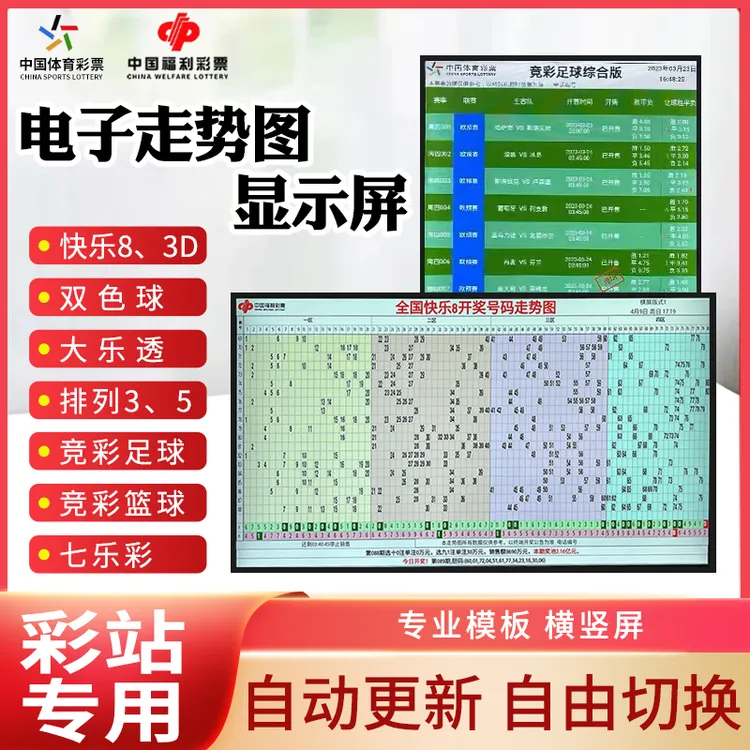 体彩福彩票站电子走势图显示屏电视分布图快乐8大乐透竞彩横竖屏
