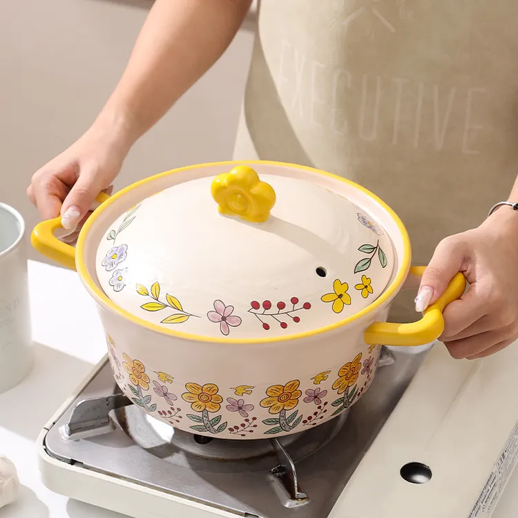 【初下厨】耐高温大容量砂锅煤气灶专用陶瓷砂锅家用煲仔饭炖汤砂锅