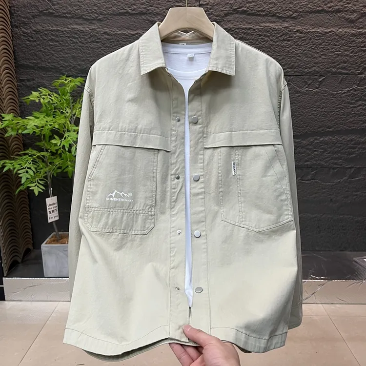 轻奢潮牌时尚春季男士外套潮流宽松百搭长袖衣服春秋薄款高档夹克