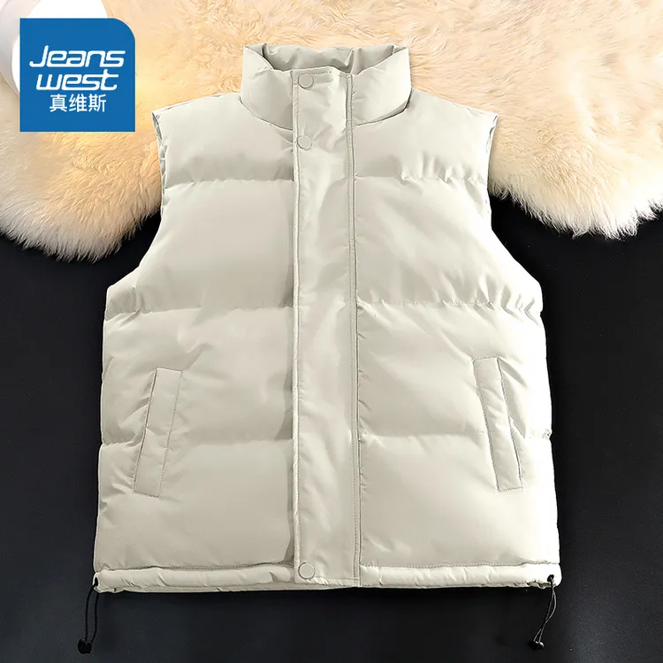 真维斯 马甲男女款秋冬2025新款卫衣外搭立领棉服情侣马夹短外套