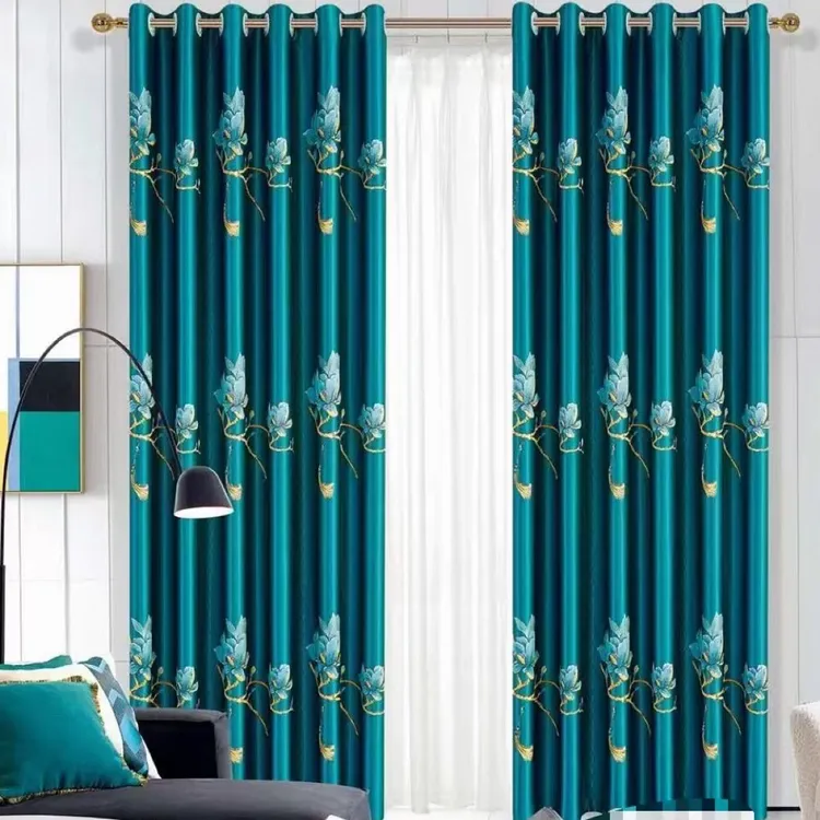 2025年中国风重工刺绣花开富贵窗帘遮光客厅卧室新中式遮阳窗帘