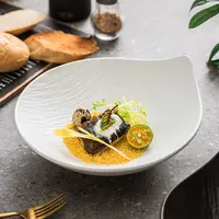 创意沙拉碗甜品碗西餐高级商用汤盘网红仪式感菜雨滴盘子家用陶瓷