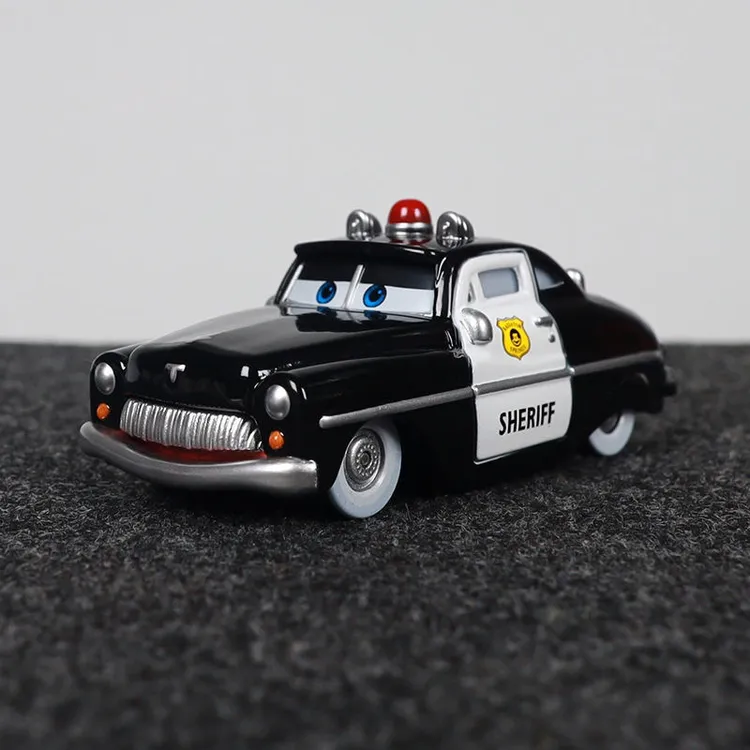 正版赛车Cars2汽车总动员玩具合金车模小镇警长黑色警车儿童玩具
