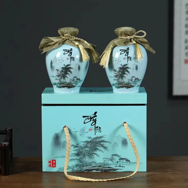 景德镇陶瓷空酒瓶1/2/3/5/10斤家用密封存酒专用酒缸礼盒酒壶酒坛
