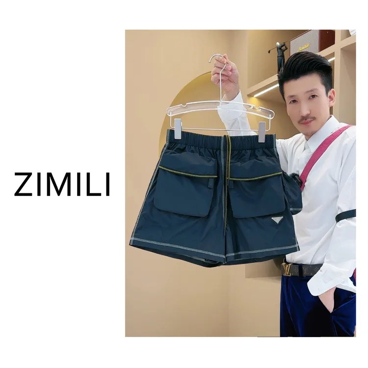 【亮哥女装】2025欧版轻薄工装风时尚百搭黑色机能风短裤/2954