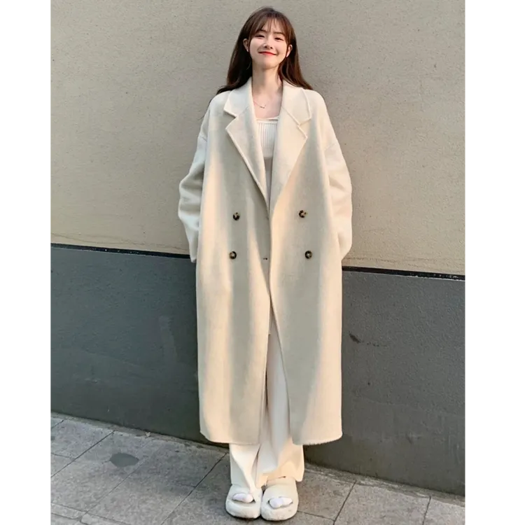 90白鸭绒高个子加长款大衣女加厚羽绒内胆毛呢外套秋冬170超长款