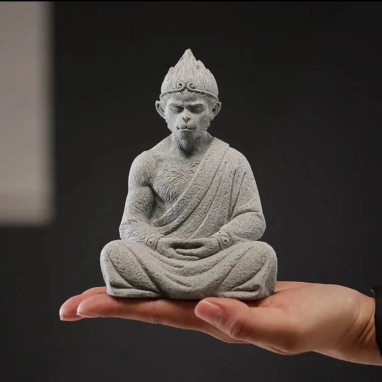 青砂石齐天大圣孙悟空园艺造景摆件鱼缸造景园艺用品水族鱼缸摆件