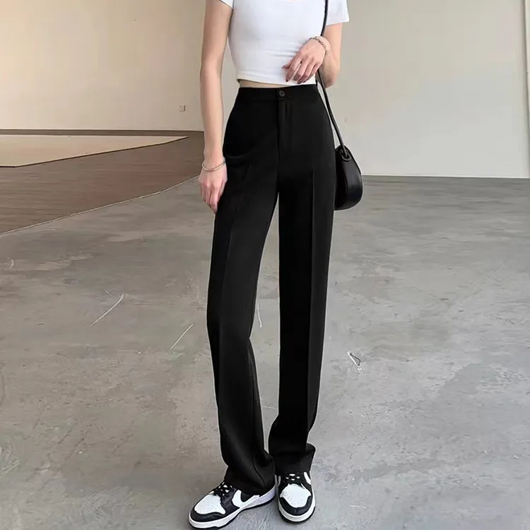 【丽姐定制专属】西装阔腿裤女夏季新款高腰纽扣垂感宽松显瘦大码长裤小个子薄款