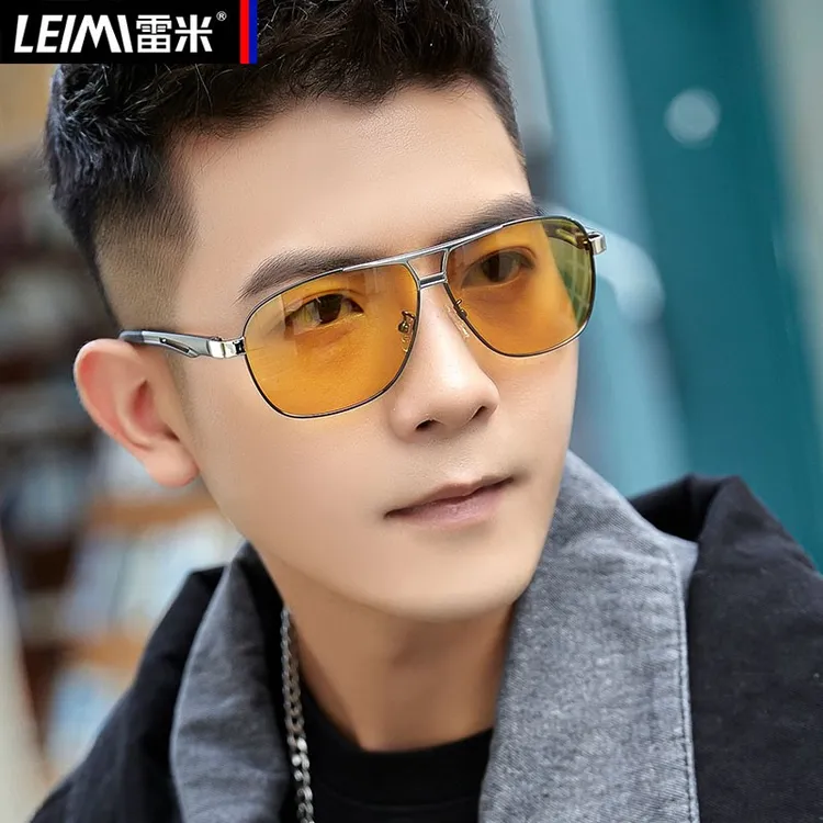 日夜两用变色夜视镜开车驾驶专用墨镜男士防紫外线新款太阳眼镜潮