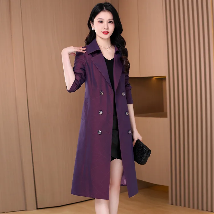 【可蓓儿】杭州意法风衣外套女2025新款春季轻奢时尚洋气中长妈妈装