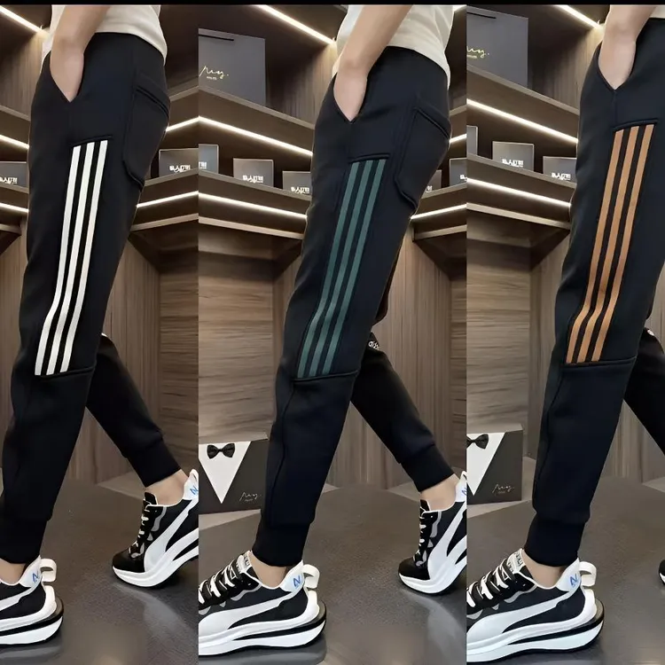 秋冬新款裤子男士休闲裤时尚百搭运动修身小脚卫裤男潮流运动裤男