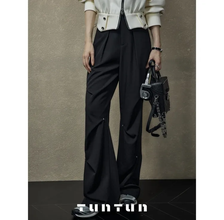 【长腿探员】城市户外风 星星撞钉后腰松紧工装长裤