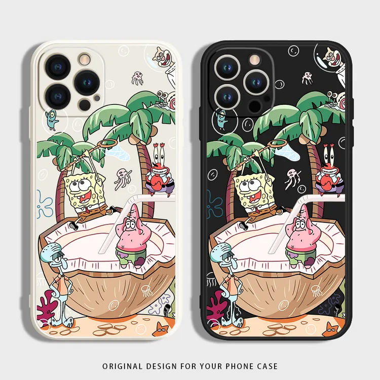 椰子海绵宝宝适用苹果手机壳OPPORENO12华为荣耀VIVO小米红米硅胶