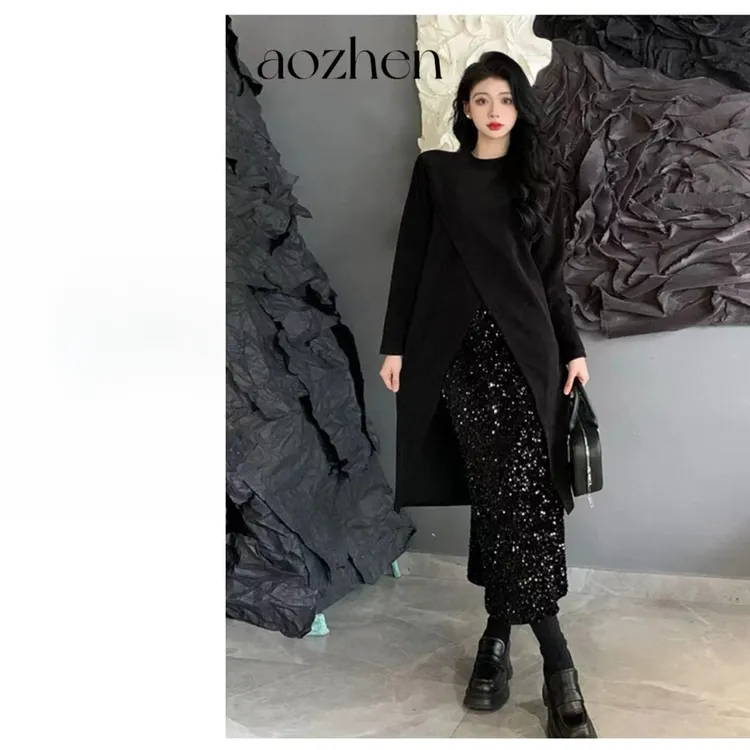 【巴黎画报】胖mm炸街上衣御姐两片式开衩洋气百搭显瘦值得入手