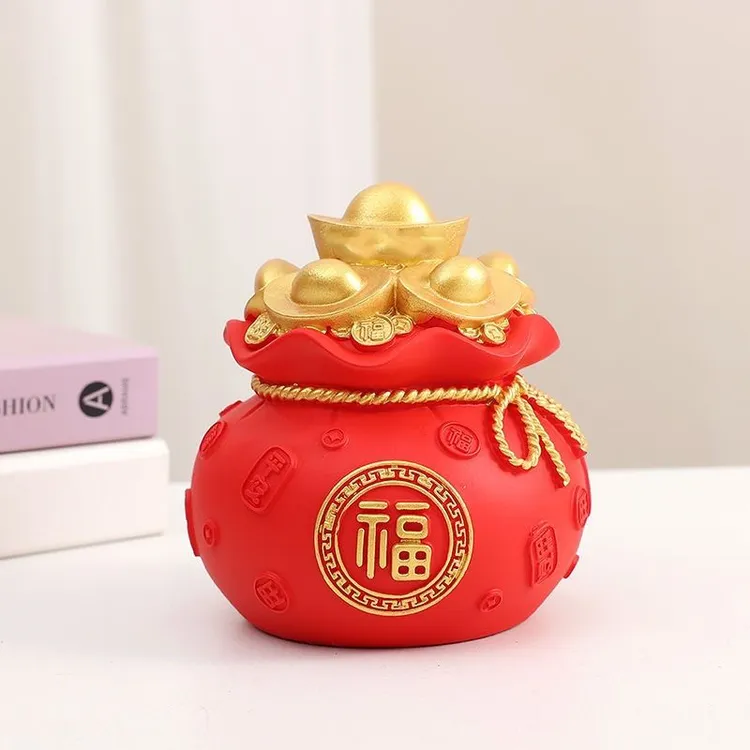 福袋3d立体钱袋子石膏娃娃桌面摆件摆摊钱袋子diy手工创意涂鸦