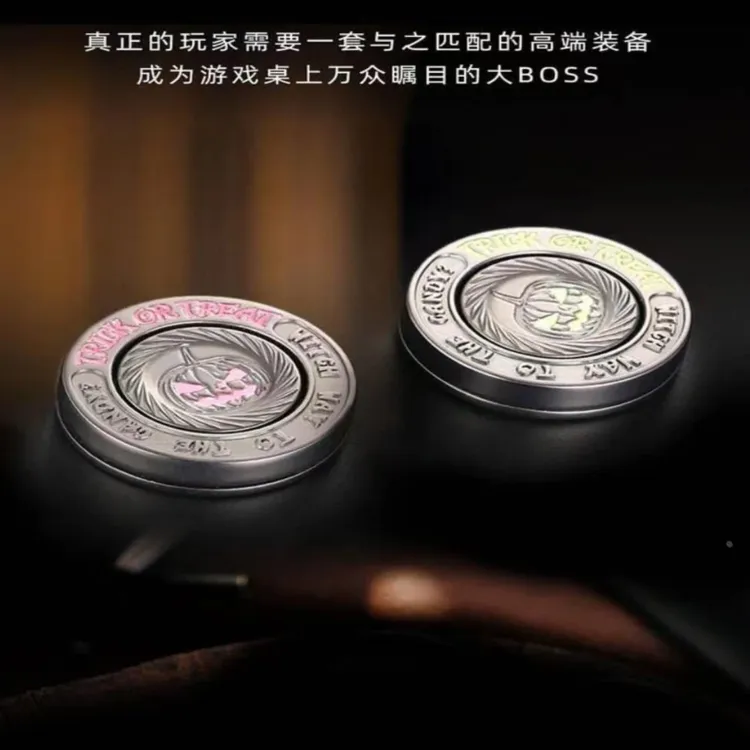 edc解压玩具啪啪币金属解压小玩具推牌机械指尖陀螺