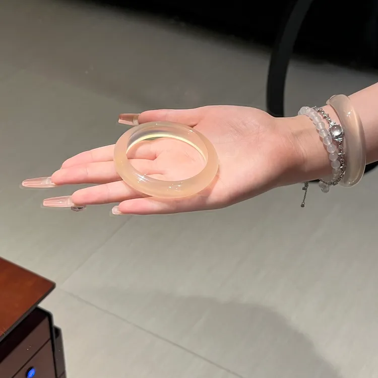 【正宗马料】毕业级香槟金玛瑙手镯蜂蜜水冰透玉髓荔枝冻多样性发一