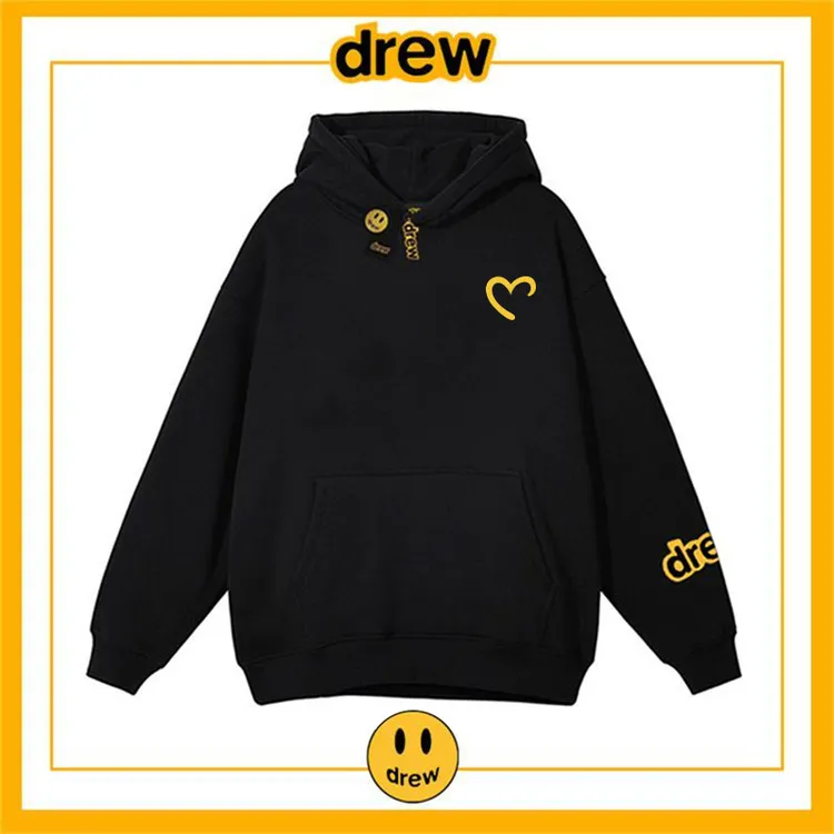 drew笑脸爱心情侣加厚美式连帽卫衣百搭男女学生秋冬纯棉外套外搭