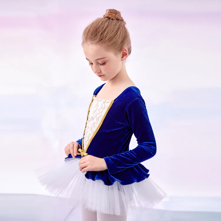 舞蹈服儿童女练功服秋冬长袖芭蕾舞裙女童中国舞女孩演出服跳舞服