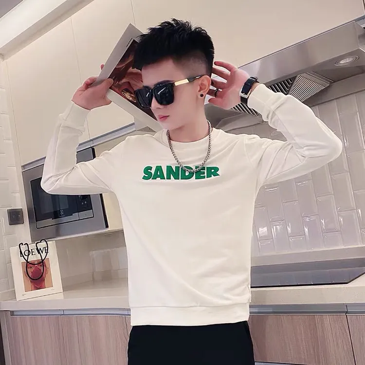潮流卫衣男秋冬季长袖t恤2025新款冬装青少年潮牌痞帅修身打底衫