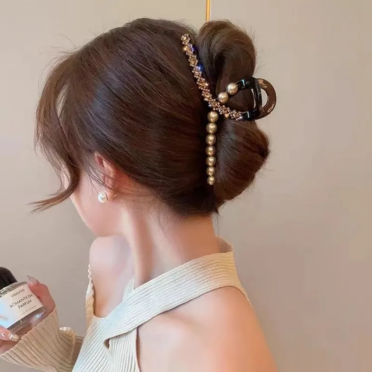 【女神礼物】水钻抓夹时尚女高级感发卡后脑勺时尚盘发夹百搭鲨鱼夹