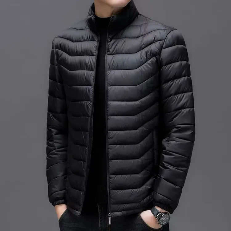2025新款薄款男士棉衣短款加厚保暖中老青年大码反季外套秋冬加肥