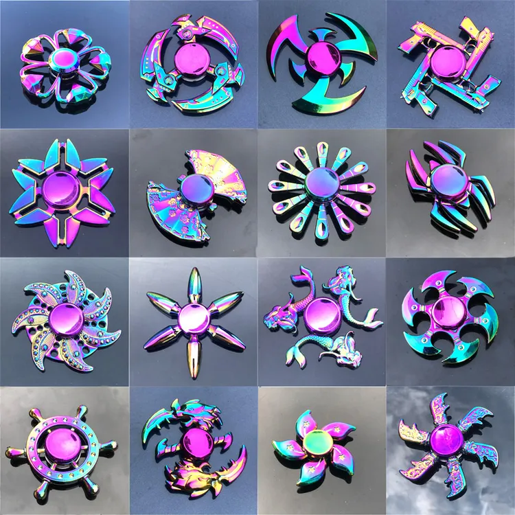 【百款】手指陀螺金属指尖陀螺男孩学生礼物合金炫彩减压儿童玩具