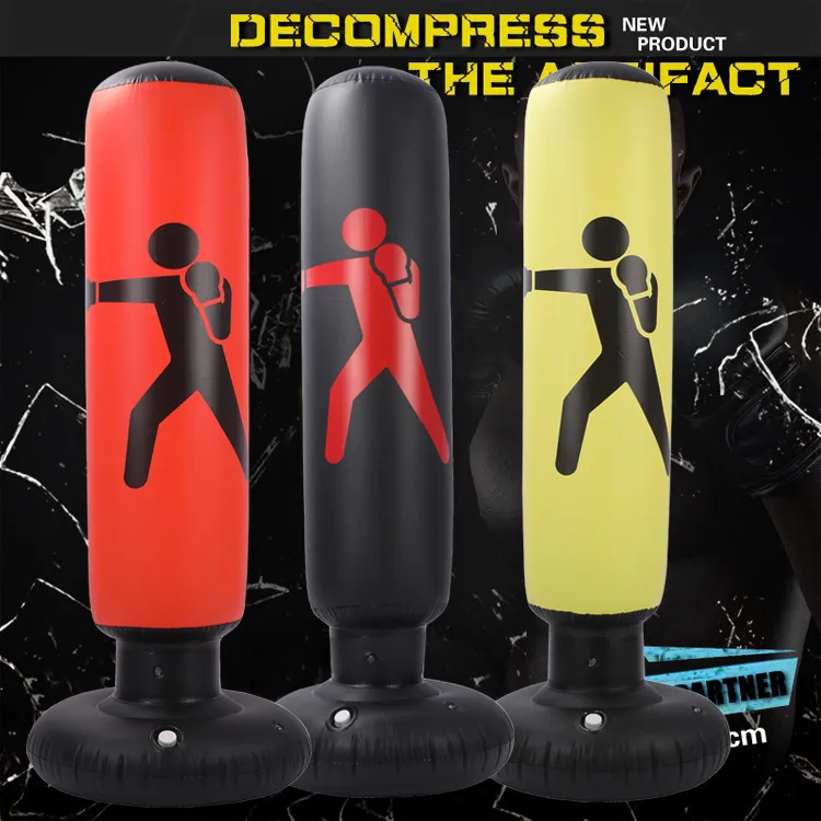 新款充气沙袋充气拳击柱家用健身立式沙袋不倒翁成人发泄玩具减压