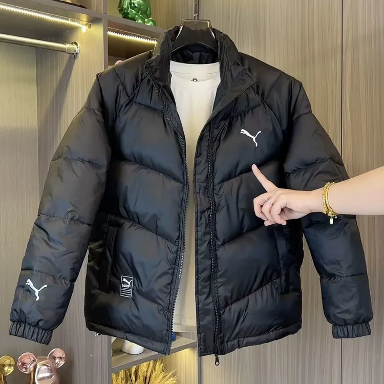 9993-男士冬季加厚立领棉服刺绣百搭保暖休闲外套修身耐脏棉衣男