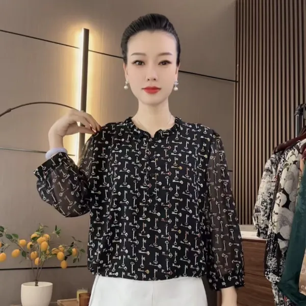702〖小钥匙〗2025新款时尚遮肉衬衣显瘦衬衫上衣洋气百搭