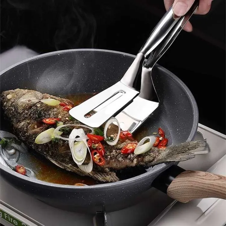 特厚不锈钢多功能烧烤铲煎鱼铲夹子多功能家用厨房食物煎饼牛排夹