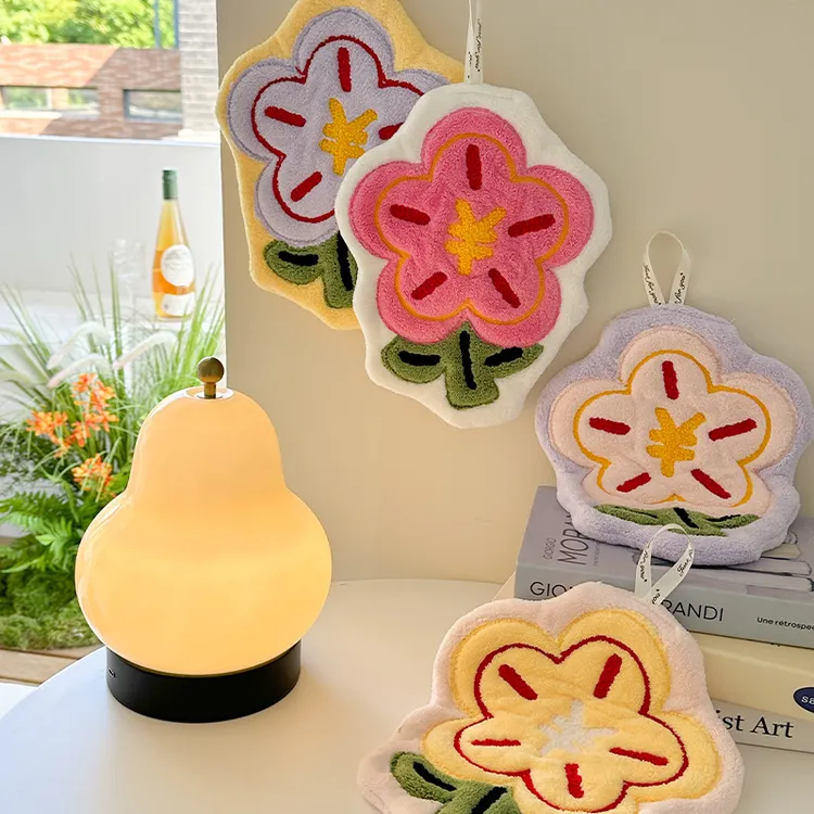 【新疆包邮】可爱厨房卫生间小毛巾不易掉毛绵绵绒吸水可挂式擦手巾