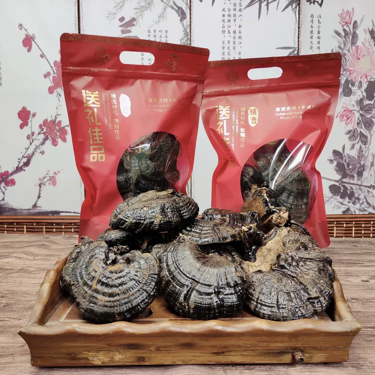 正宗黑芝芝菌菇250g 大片10-14cm 精美礼品袋包装 