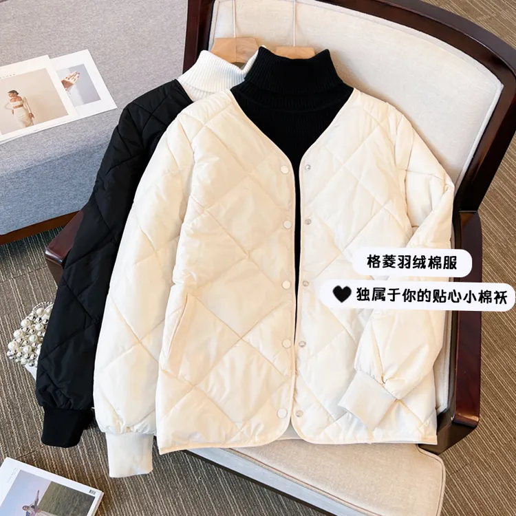 秋季韩版大码棉服女装轻熟风外套洋气秋冬胖mm宽松显瘦开衫上衣