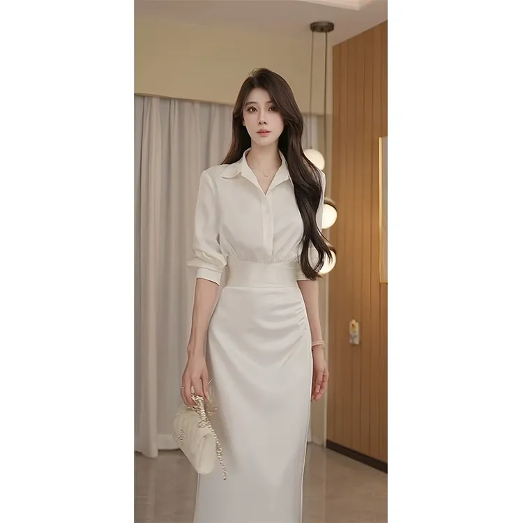 2024早秋新款气质名媛轻奢高级感时尚百搭衬衫女士高腰显瘦鱼尾裙