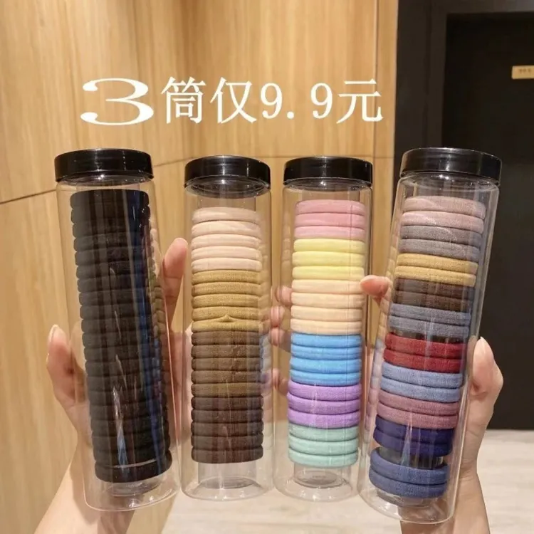 诗泊雅头绳无缝发圈橡皮筋女扎马尾高弹力耐用粗黑色扎头发绳根